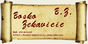 Boško Zekavičić vizit kartica